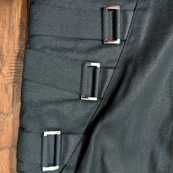 Rock & Republic Rosalie Bandage Buckle Skirt Cynical Black 0 - Picture 5 of 11